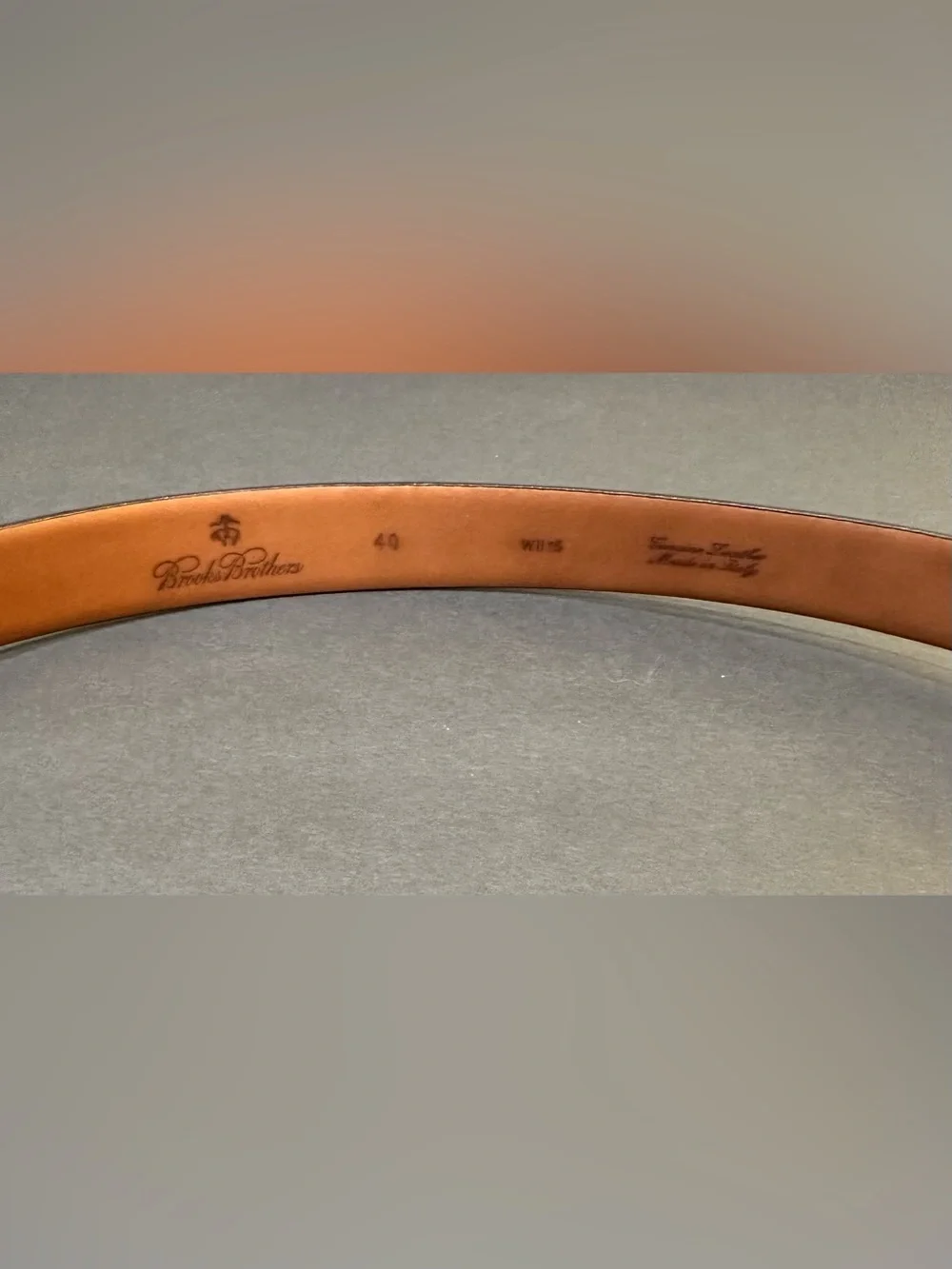 VTG 1990s-2000 Brooks Brothers Classic Black Smooth Leather Dress Belt Italy 40
